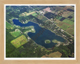 Aerial image of [3969] Donnell Lake in Cass, MI with Natural Wood frame