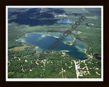 Aerial image of [3975] Clear Lake in Ogemaw, MI with Black Wood frame