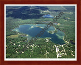 Aerial image of [3975] Clear Lake in Ogemaw, MI with Cherry Wood frame