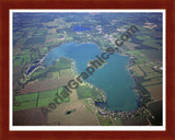 Aerial image of [3978] Diamond Lake in Cass, MI with Cherry Wood frame