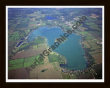 Aerial image of [3978] Diamond Lake in Cass, MI with Black Wood frame