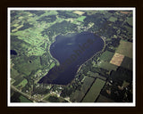 Aerial image of [3979] Indian Lake in Cass, MI with Black Wood frame