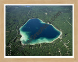 Aerial image of [3982] Bear Lake in Kalkaska, MI with Natural Wood frame