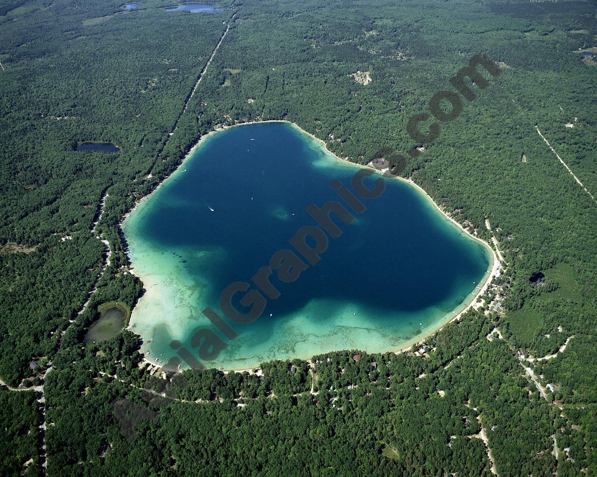 Aerial image of [3982] Bear Lake in Kalkaska, MI with No frame