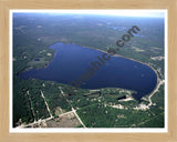 Aerial image of [3983] Manistee Lake in Kalkaska, MI with Natural Wood frame