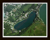 Aerial image of [3986] Coverdale Lake in Cass, MI with Black Wood frame