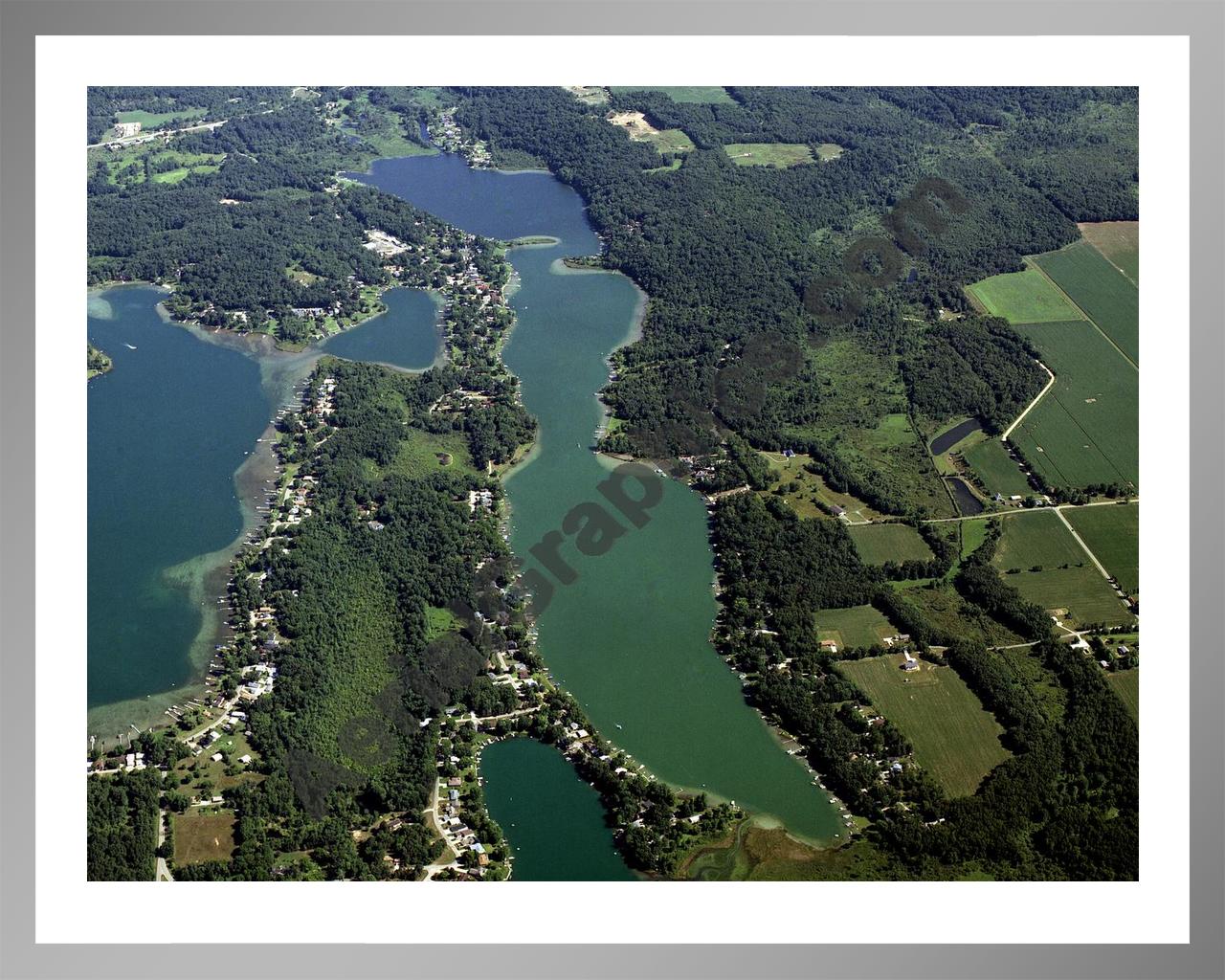 Aerial image of [3989] Long Lake in Cass, MI with Silver Metal frame