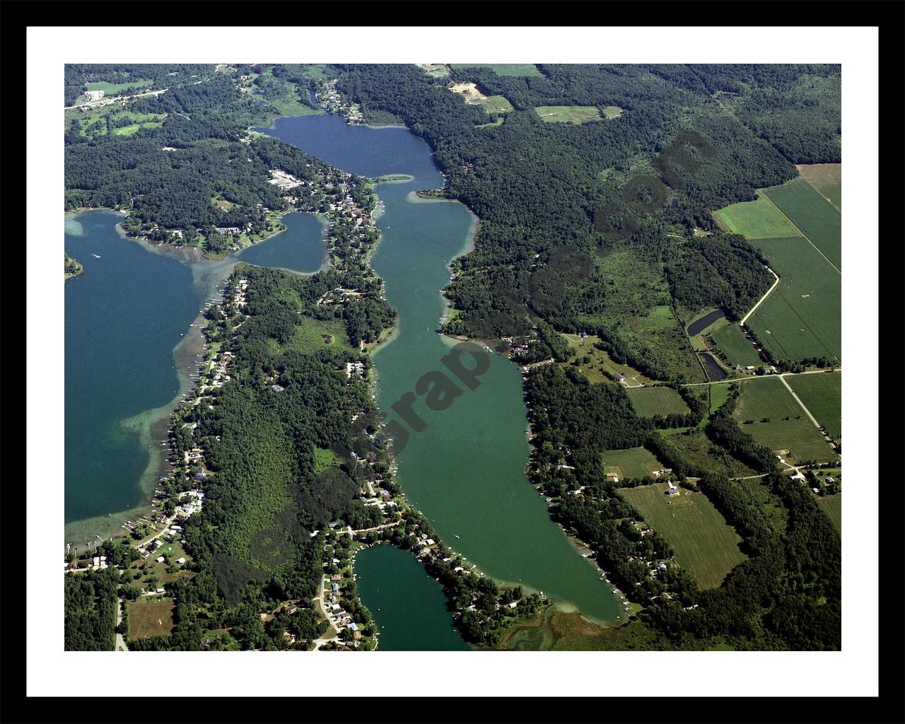 Aerial image of [3989] Long Lake in Cass, MI with Black Metal frame