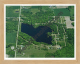 Aerial image of [399] Kerswell Lake in Gladwin, MI with Natural Wood frame