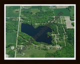 Aerial image of [399] Kerswell Lake in Gladwin, MI with Black Wood frame