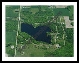 Aerial image of [399] Kerswell Lake in Gladwin, MI with Black Metal frame