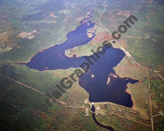 Aerial image of [3] Alcona Dam Pond in Alcona, MI with No frame