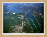 Aerial image of [4005] Intermediate Lake in Antrim, MI with Natural Wood frame