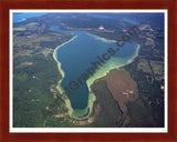 Aerial image of [4008] Lake Bellaire in Antrim, MI with Cherry Wood frame