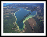 Aerial image of [4008] Lake Bellaire in Antrim, MI with Black Metal frame