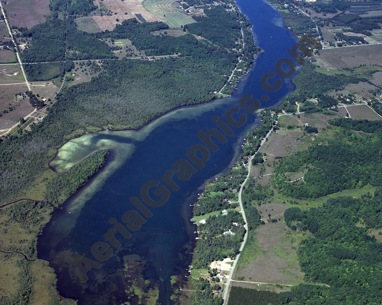 Aerial image of [4009] Clam Lake in Antrim, MI with No frame