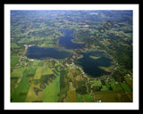 Aerial image of [4016] Devils & Round Lake in Lenawee, MI with Black Metal frame