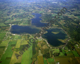 Aerial image of [4016] Devils & Round Lake in Lenawee, MI with Canvas Wrap frame