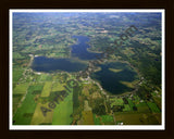 Aerial image of [4016] Devils & Round Lake in Lenawee, MI with Black Wood frame