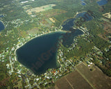 Aerial image of [4029] Crooked  Lake in Kalamazoo, MI with Canvas Wrap frame