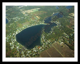 Aerial image of [4029] Crooked  Lake in Kalamazoo, MI with Black Metal frame