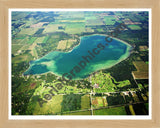 Aerial image of [402] Klinger Lake in St Joseph, MI with Natural Wood frame