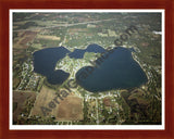 Aerial image of [4044] Eagle Lake in Kalamazoo, MI with Cherry Wood frame