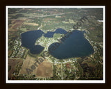 Aerial image of [4044] Eagle Lake in Kalamazoo, MI with Black Wood frame