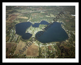 Aerial image of [4044] Eagle Lake in Kalamazoo, MI with Black Metal frame