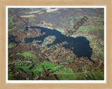 Aerial image of [4088] Lake Doster in Allegan, MI with Natural Wood frame