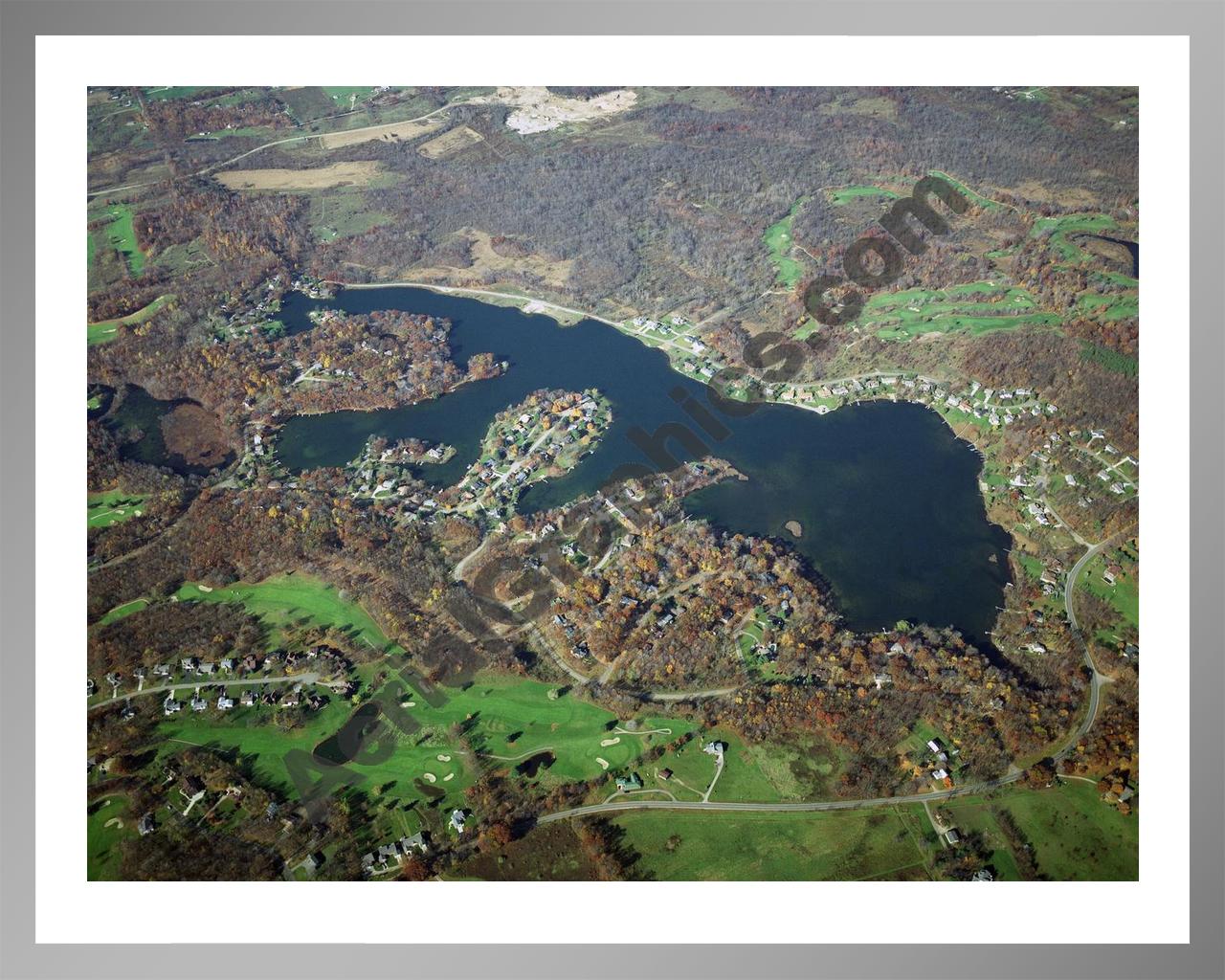 Aerial image of [4088] Lake Doster in Allegan, MI with Silver Metal frame