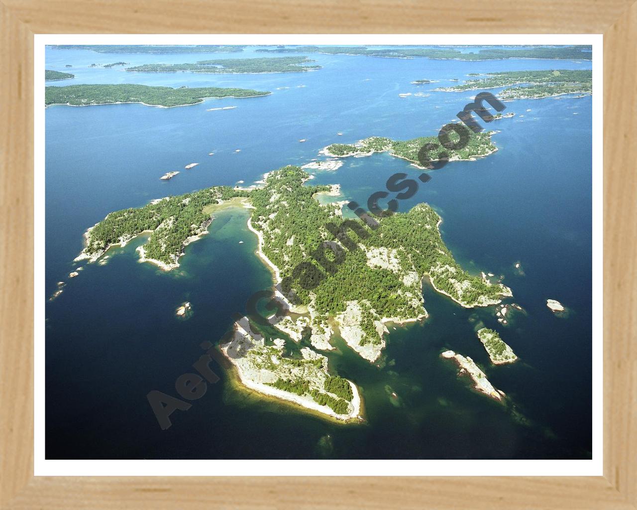 Aerial image of [4089] Benjamin Islands - F6 with Natural Wood frame