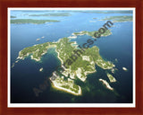 Aerial image of [4089] Benjamin Islands - F6 with Cherry Wood frame