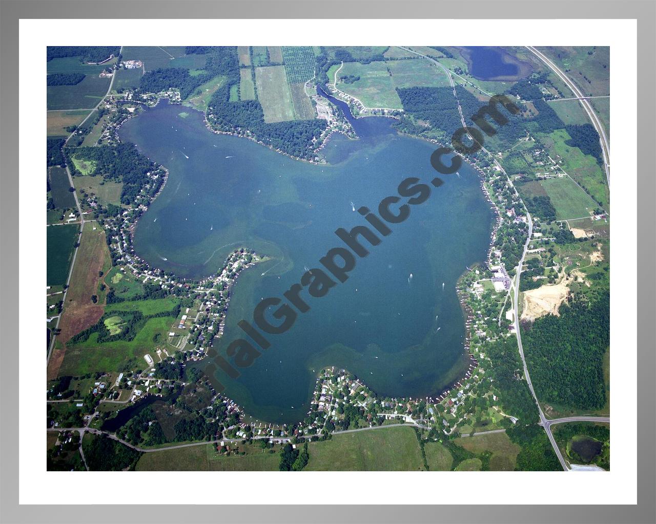 Aerial image of [413] Lake George with Silver Metal frame