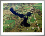 Aerial image of [418] Lake Lochbrae in Gladwin, MI with Silver Metal frame