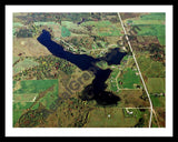 Aerial image of [418] Lake Lochbrae in Gladwin, MI with Black Metal frame