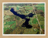 Aerial image of [418] Lake Lochbrae in Gladwin, MI with Natural Wood frame