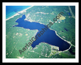 Aerial image of [4196] Pentwater Lake in Oceana, MI with Black Metal frame