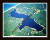 Aerial image of [4196] Pentwater Lake in Oceana, MI with Black Wood frame