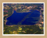 Aerial image of [4203] Sand Lake in Lenawee, MI with Natural Wood frame