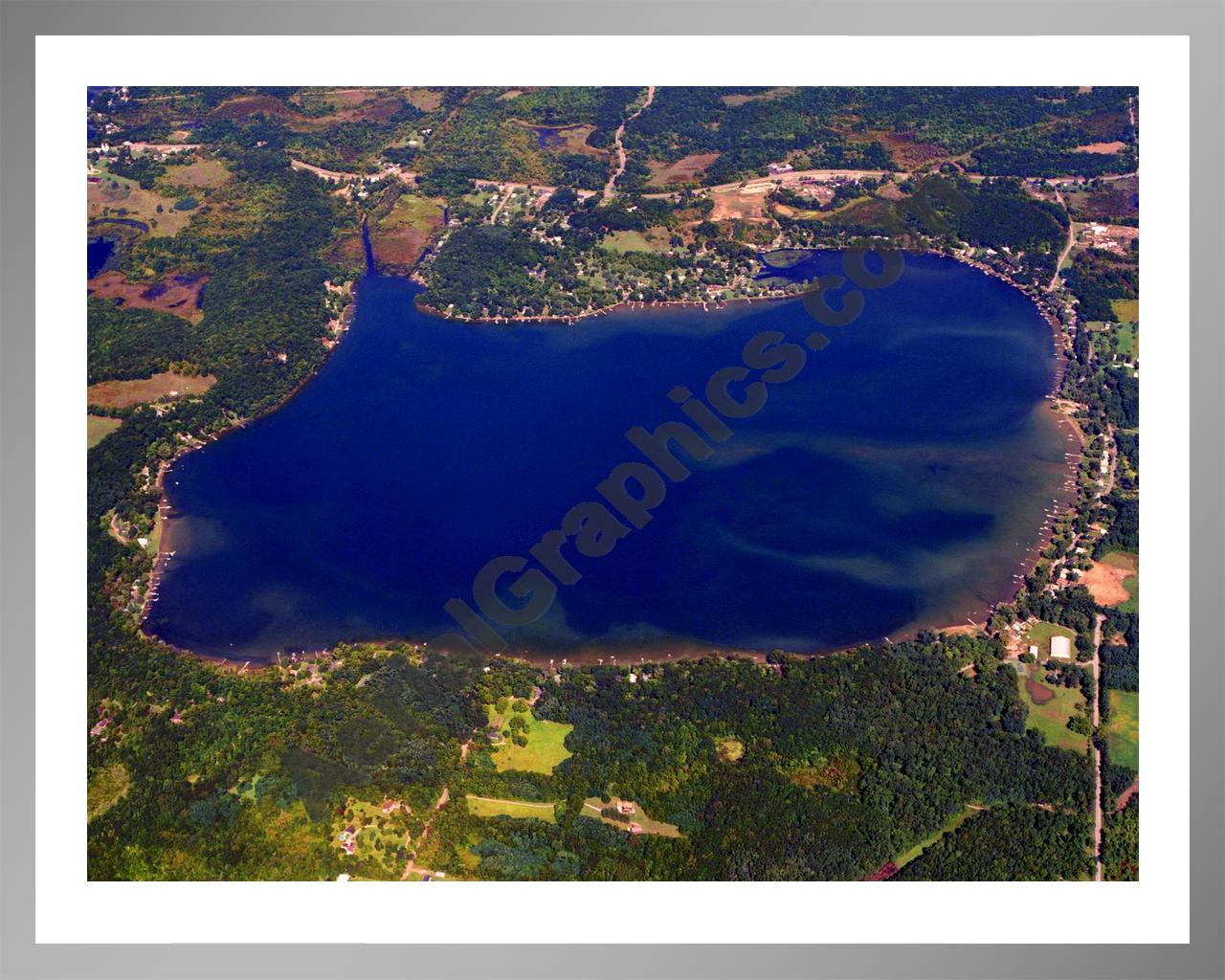 Aerial image of [4203] Sand Lake in Lenawee, MI with Silver Metal frame