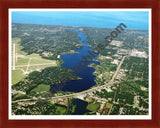 Aerial image of [4227] Mona Lake in Muskegon, MI with Cherry Wood frame