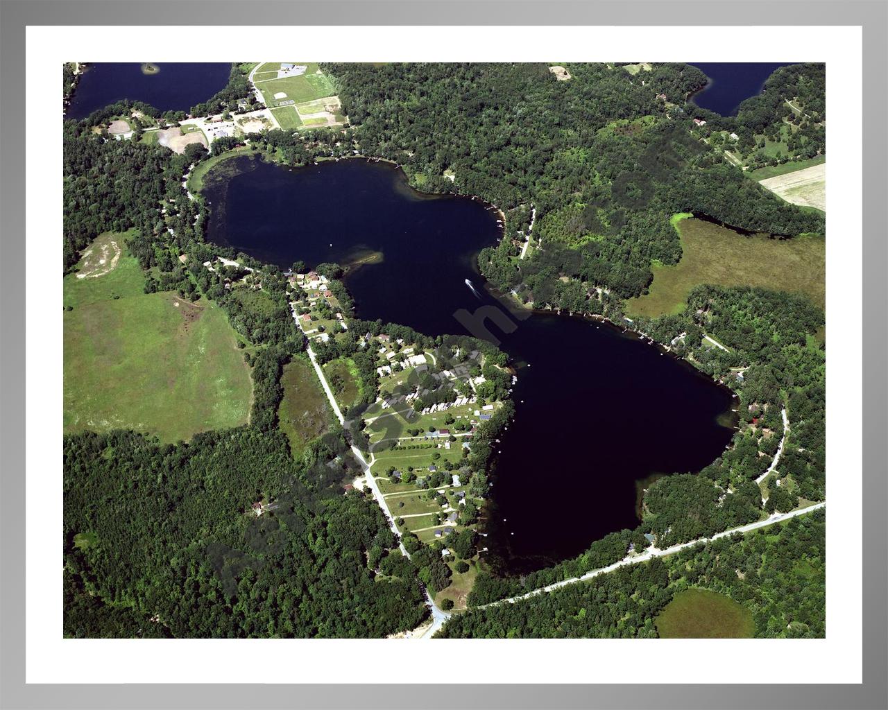 Aerial image of [4245] Loon Lake in Lake, MI with Silver Metal frame