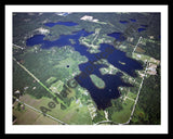 Aerial image of [4246] Big Bass Lake in Lake, MI with Black Metal frame