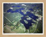 Aerial image of [4246] Big Bass Lake in Lake, MI with Natural Wood frame