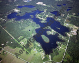 Aerial image of [4246] Big Bass Lake in Lake, MI with Canvas Wrap frame