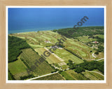 Aerial image of [4248] Arcadia Bluffs Golf Club looking West with Natural Wood frame