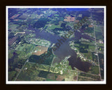 Aerial image of [4252] Loch Erin Lake in Lenawee, MI with Black Wood frame