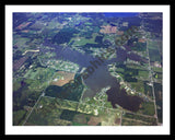 Aerial image of [4252] Loch Erin Lake in Lenawee, MI with Black Metal frame