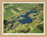 Aerial image of [4256] Lake Somerset in Hillsdale, MI with Natural Wood frame